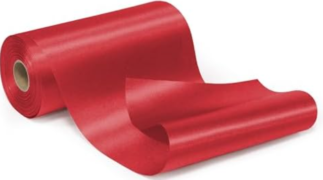CT CRAFT LLC 6" x 25 Yards Champagne Gold Double Face Satin Cut Edge Fabric Ribbon for Christmas Home Decor Gift Wrapping Crafts Wedding Ceremony Car Bow Christmas Holiday, Red 