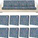 pickyNproud 8Pcs Patio Cushion Covers Stretch Outdoor Couch Cushions Slipcovers Replacement Washable Furniture Protector with Elastic Bottom Sofa Chair Seat Cover, Green
