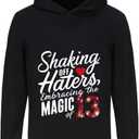 The Cotton Cartoon Hoodie Hooded Pullover Sweatshirt, Cute Clothes Hoodies (Black)