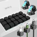 3 x 18 Pack Cord Organizer Holder,Magnetic Cable Clips Management, Easy Adhesive Phone USB Charger Cord Keeper, Hide Or Organize Desk Cable for Kitchen, Office, Car, Nightstand （Black）