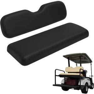 Universal Golf Cart Rear Seat for EZGO/Club Car/Yamaha Replacement Kit, Bottom Cushion and Back Cushion Set, Black