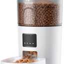 IMIPAW Automatic Cat Feeder - 3L Pet Dry Food Dispenser with Timed Programmable Portion Control, Dual Power Backup, Easy Set Up, 10 Meals Per Day for Cats and PuppiesRemote Not Supported (White)