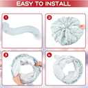 Woodland Christmas Cat Bed Tunnel 3ft x 3ft x 9.8in Winter Forest Under Christmas Tree Cat Donut Tunnels Snowman Reindeer Plush Peekaboo Cave Toy Collapsible 3 Way Xmas Gifts for Small Kitty