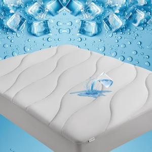Unikome Ultra Soft Waterproof King Size Mattress Pad, Cooling Mattress Protector for Hot Sleepers, 5-Layers Noiseless Washable Mattress Cover with 8"-21" Deep Pocket (Light Grey, 78x80)