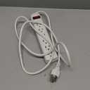 Extension Cord 6 ft - Long Power Strip Surge Protector, 6 AC Outlet Flat Plug, Wall Mount, Multi Plug Outlet Extender Desk Charging Station for Computer Home Office Dorm Room Essentials (White)