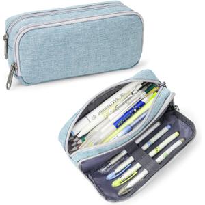 2 x Della Gao Pencil Case Large Capacity Pencil Pouch for Adults (Light Blue)