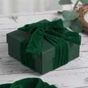 MEEDEE Green Velvet Ribbon 3 Inch Green Fringe Ribbons Raw Edge Silk Velvet Ribbon for Wreaths, Flower Bouquet, Photography, Dress Sash, Baby Shower, Wedding Decor (3 Yards)