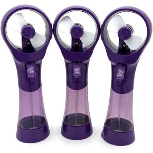 Outdoor Personal Water Misting Fan Handheld Battery Operated Cooling Fans Portable Mist Spray Fan for Sports Travel Beach (Purple)
