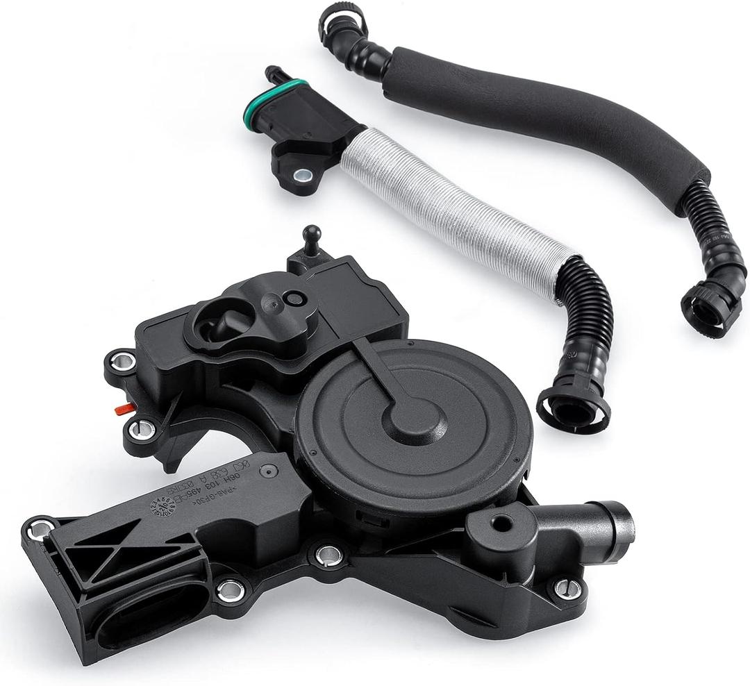 PCV Valve Engine Crankcase Vent Valve Oil Separator with Breather Hose Kit Compatible with Audi A3, A4, A5, Q5, TT, VW Beetle,CC, Golf, Passat, Tiguan Replacement 06H103495B