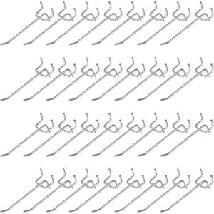 100 Pack 4 Inch Pegboard Hooks, Heavy Duty Metal Peg Board Accessories Fit 1/4" and 1/8" Peg Boards for Garage, Workshop, Kitchen, Tool Organization