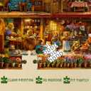 Bear Cabin Puzzles for Adults 1000 Pieces, Colorful Landscape Animal Art Jigsaw Puzzles, Beautiful Bird Flower Butterfly Owl Puzzle