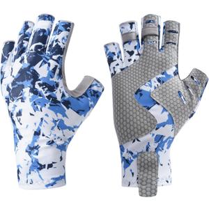 2 x Fishing Gloves for Men Women, UPF50+ Fingerless Sun Protection Gloves, Durable and Ergonomic, for Kayaking, Rowing, Hunting, Paddling, Boating, Biking, Hunting, Driving