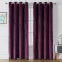 Victree Velvet Curtains for Bedroom, Thick Velvet Curtains 52 x 84 inch Length Sun Light Blocking Grommet Window Drapes for Living Room, 2 Panels (Purple, 52" W x 84" L (Pack of 2))