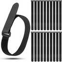 Kigeli 20 Pcs Reusable Fastening Cable Straps and Cable Ties Set Adjustable Multi-Purpose Hook and Loop Cord Ties to Keep Cords Organized and Tidy(Black,2 X 40)