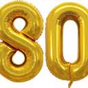 GOER Number 80 Balloons for 80th Birthday Party Decorations,42 Inch Jumbo Foil Helium Balloons for 80th Anniversary (Gold)