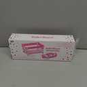 Toy Baby Doll Crib for 18'' Dolls, Cute Pink Heart Designed Baby Doll Bed with Carry Bag, Toy Crib Doll Furniture for 3 Years+ Girls