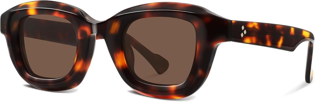 Square Polarized Acetate Sunglasses for Women Vintage Womens Sunglasses Trendy Lightweight Frame
