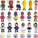 World Cup 2026 Soccer Star Action Figure Set - Mini Football Player Dolls with Trophy & Jersey Accessories 24Pcs, Sports Themed Party Favors & Birthday Gifts for Soccer Lovers