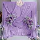 50ft15ft Taro Purple Backdrop Curtain for Wedding Parties, 10 Panels Wrinkle Free 15 FT Long Polyester Photo Backdrop Drapes Back Drop Cloth for Birthday Photography Background, W5' x H15'