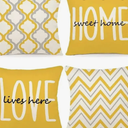 YCOLL Farmhouse Pillow Covers 16x16 Set of 4 Throw Pillow Covers Rustic Linen Decorative Pillows Square Cushion Covers for Couch Sofa Bedroom Home Decor