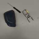 Genuine Leather Key Fob Cover for Chevy, Smart Fob Cover Case Compatible with 2021/2022/2023/2024/2025 GMC Yukon Denali Sierra Chevrolet Tahoe Suburban Silverado Buick (Blue, 5 Button)