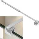 Shower Door Glass Support Bar, 26.96" to 48.54" Adjustable Stainless Steel Wall-to-Glass Shower Stabilizer Rod for 1/4", 5/16", 3/8", Chrome