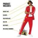 Morph 90s Hip Hop Rapper Costume - Break Dancer Outfit, 90s Mens Costumes, 80s Themed Attire for Men (X-Large)