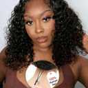 Curly Bob Wig Human Hair Deep Wave 13x4 HD Lace Front Wigs Human Hair for Black Women Pre Plucked Wear and Go Glueless Short Frontal Wet and Wavy Wig 14 Inch