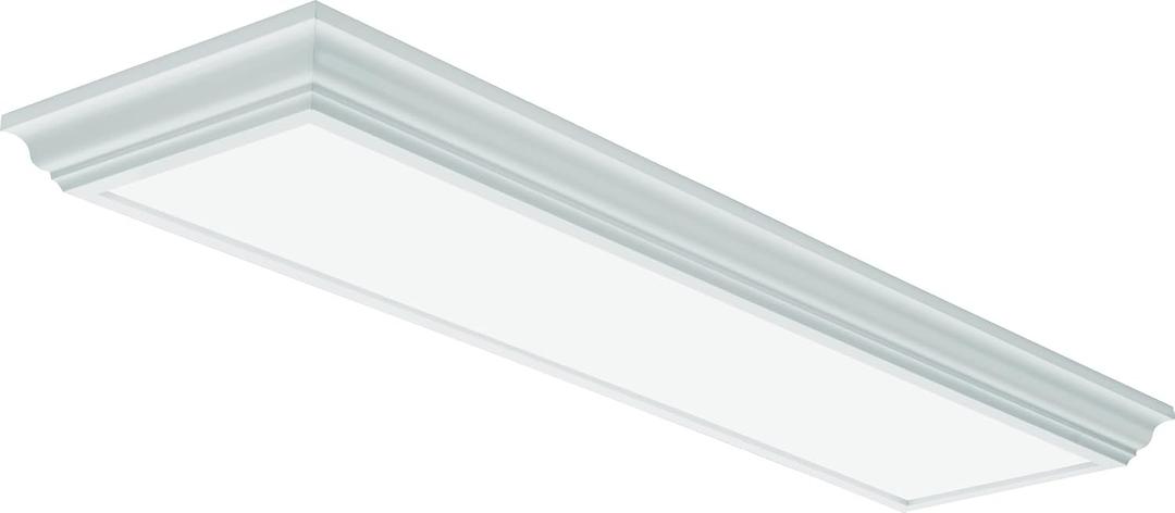 Lithonia Lighting Cambridge 4 Foot LED Kitchen Light Fixture, Linear Flush Mount Ceiling Light Fixture, 4000K Cool White, 3300 Lumens, 120 Volts, 39 Watts, Damp Listed, White (FMFL 30840 CAML WH), 2800 Lumens, 120 Volts, 35 Watts, Damp Listed,