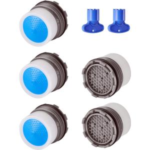 5 Pieces Faucet Aerator - Insert Water Tap Aerators Faucet Flow Restrictor Replacement Parts for Bathroom or Kitchen, 1.2GPM，16.5mm/0.64Inch