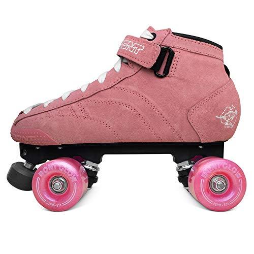 Bont Skates - Prostar Bubblegum Pink Suede Professional Roller Skates with Glow Light Up Led Wheels - Indoor and Outdoor - Roller Skate - Rollerskates 6.5w