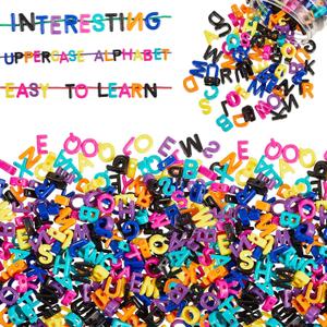Wesiti 408 Pcs Lacing Letters Alphabet Learning Toys Toddler ABC Alphabet Beads Lacing Sports Skills Toys for Preschool Games Homeschool Supplies Early Spelling (Uppercase Letters)