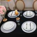 Snowkingdom Silver Placemats Set of 18, 15 Inch Round Metallic Hollow Vinyl Place Mats, Washable Wipeable Non Slip Kitchen Dining Table Mats for Christmas Thanksgiving Holiday Wedding Party Decoration