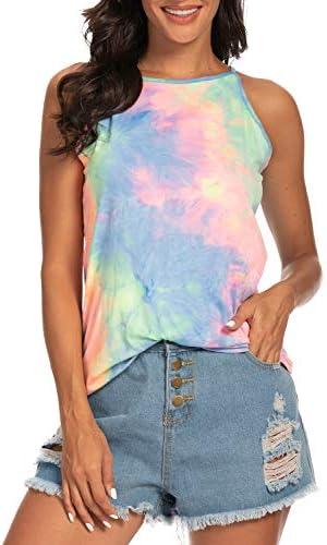 LouKeith Women's Tank Top Racerback Halter Tops Sleeveless Shirts Spaghetti Strap Camisole Casual Summer Basic Blouses, M