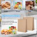 OCEUMAOA 50Pcs Brown Paper Bags with Handles Kraft Paper Gift Bags Bulk Shopping Bag Small Gift Business Goody Grocery Craft Bag 8.27x4.33x10.63 Inch