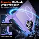 MOZOTER for Samsung Galaxy S25 Ultra Case with Magnetic,[Compatible with MagSafe][12Ft Military Dropproof][2*Screen Protector] Translucent Anti-Slip Back Slim Shockproof Case for S25 Ultra-Purple