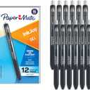 Paper Mate InkJoy Gel Pens, Retractable, Fine Point (0.5mm), Black Ink, 12 Count - Comfortable Grip, Writing, Teacher Supplies