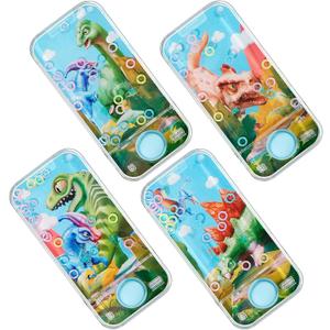 Chalyna 4 Pcs Handheld Water Games Water Ring Toys Colorful Ring Toss Game Without Road Trip Toys 80's 90's Games for Kids Party Favors Bag Fillers Pastime(Animal Style)