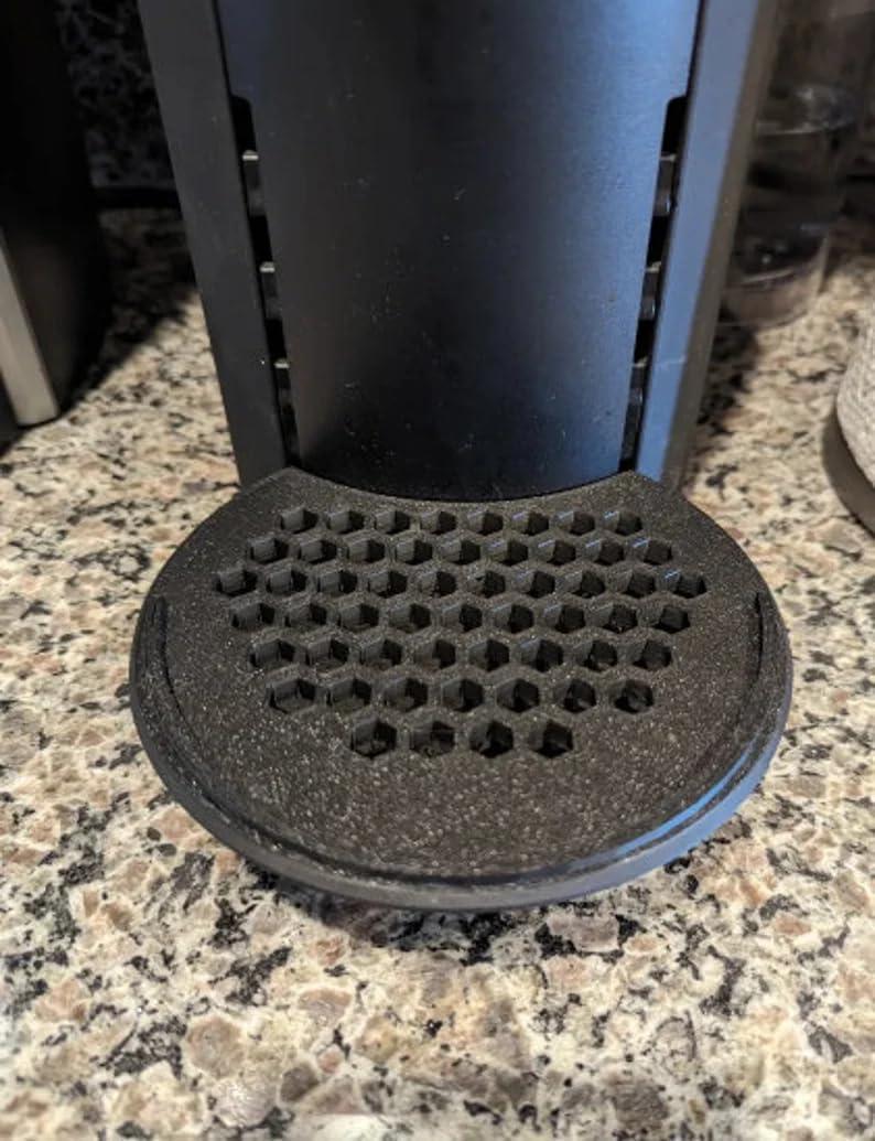 SplashNColor Vertuo Tray Remix with Lip  Large Black Plastic Coffee Drip Tray for Coffee Station or Coffee Table - Durable and Sleek Coffee Tray Accessory for Organized Countertops - Black