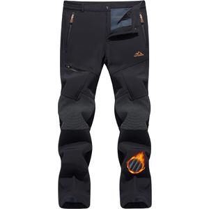 TACVASEN Men's Snow Ski Pants Winter Fleece Lined Pants for Mens Water Resistant Snowboarding Hiking (34W x 30L, Black)