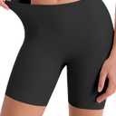 Women's Seamless Slip Shorts Under Dresses - Cooling Anti Chafing Boyshort Underwear Comfortable Yoga Boxer Panties (Black, M)