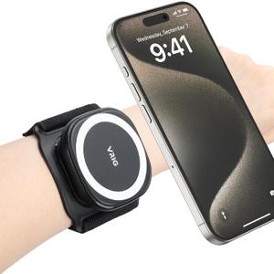 VRIG 360 Rotatable Magnetic Wristband Phone Holder, Wristband Cell Phone Holder, Magnetic Phone Holder, Compatible with magsafe iPhone 16 15 14 13 12 Pro Max Plus Mini