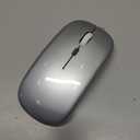 Wireless Bluetooth Mouse Rechargeable Long Lasting Dual Mode - BT 5.2 & 2.4G Silent RGB LED Mice, Slim Portable Ergonomic Mouse for Laptop/PC/Tablet/MacBook/iPad/Apple Devices(Silver)