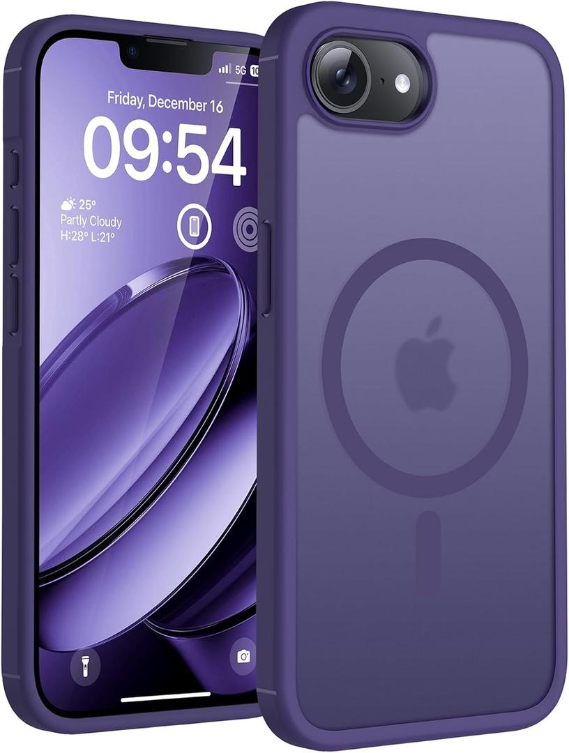 TOCOL for iPhone 17e Case, Compatible with Magsafe, Military Drop Protection, Slim Translucent Matte Shockproof for iPhone 17 e Case 6.1 inch (Midnight Purple)