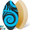 BPS New Zealand Koru Skimboard with Colored EVA Grip Pad and High Gloss Clear Coat Wooden Skim Boards for Kids and Adults | Choose from 3 Sizes and Traction Pad Color (30 Inch)
