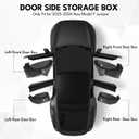 Upgraded 4PCS Door Side Storage Box for New Tesla Model Y Juniper (2025/2026), TPE Door Pocket Inner Organizer Trays with Large Capacity, 2 Extra Storage Bags for Model Y Juniper Accessories, Black