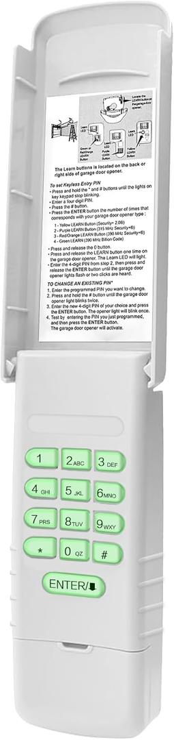 878Max Universal Keypad for LiftMaster Chamberlain Craftsman Garage Door Opener, FCC Certified, Wireless DIY Install & Keyless Entry