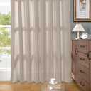 YoungsTex Natural Linen Curtains 90 Inch Length Living Room Light Filtering Window Curtain Drapes with Bronze Grommet for Bedroom Farmhouse Floor Length, 2 Panels, 52 X 90 Inch