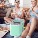 Ice Makers Countertop, Portable Ice Machine with Handle, 6 Mins 9 Bullet Ice Cubes with Basket and Scoop, 26lbs in 24Hrs, Auto-Cleaning, for Home, Kitchen, RV, Camping, Green