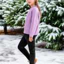 Resinta Girls Winter Fleece Lined Leggings Cotton Thick Thermal Tights Kids Soft Stretchy Pants Full Length (8-10 Years, Black)